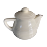 Old teapot ceramic coffee maker enamelled type art deco color cream
