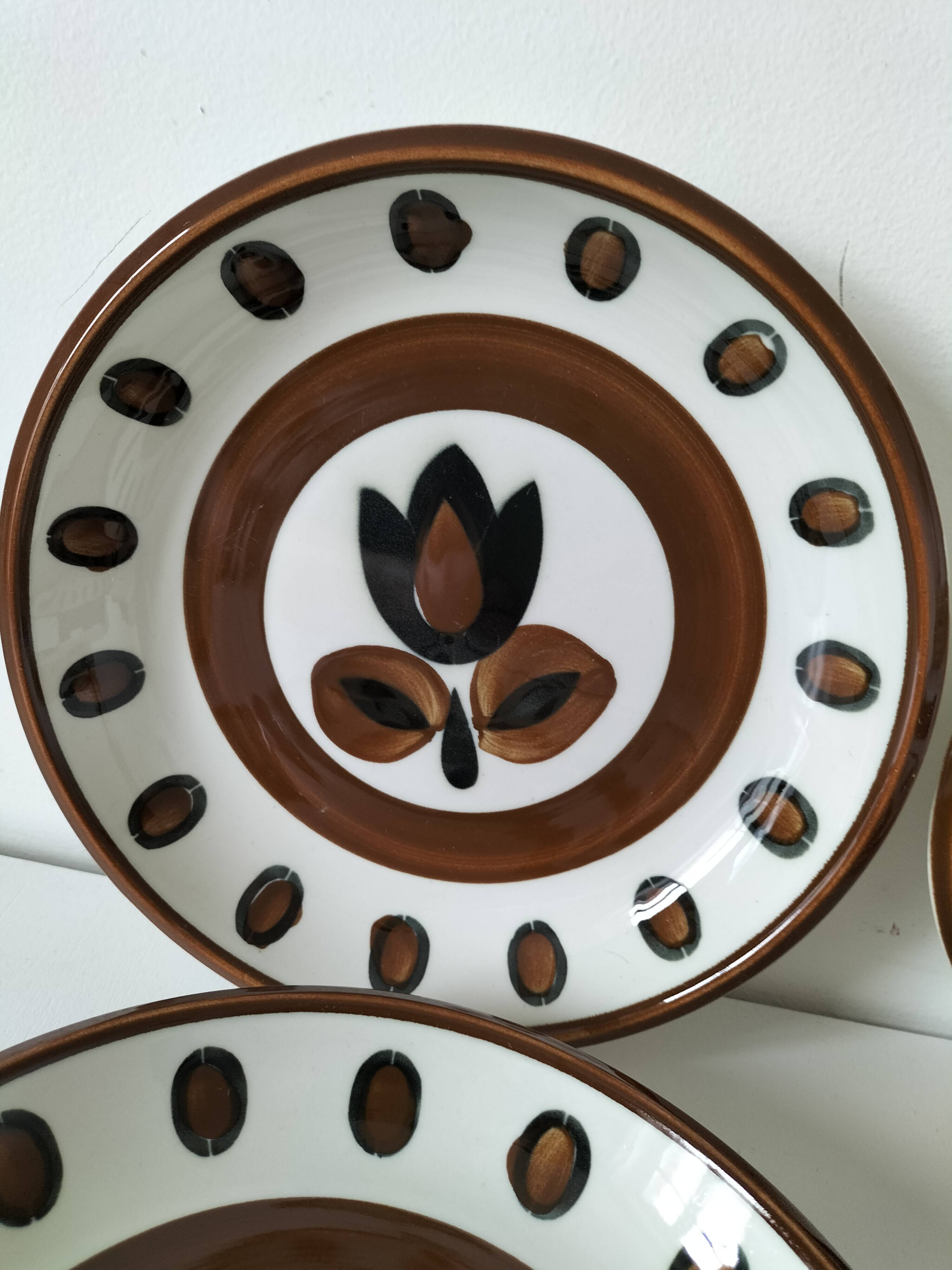 4 deep plates Boch La Louvière model Kimono