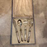 Silver dessert serving cutlery with minerva stamp original box