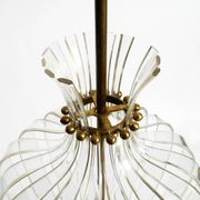 Mid-Century Pendant Lamp by Vereinigte Werkstätten, in Brass and Plexiglass