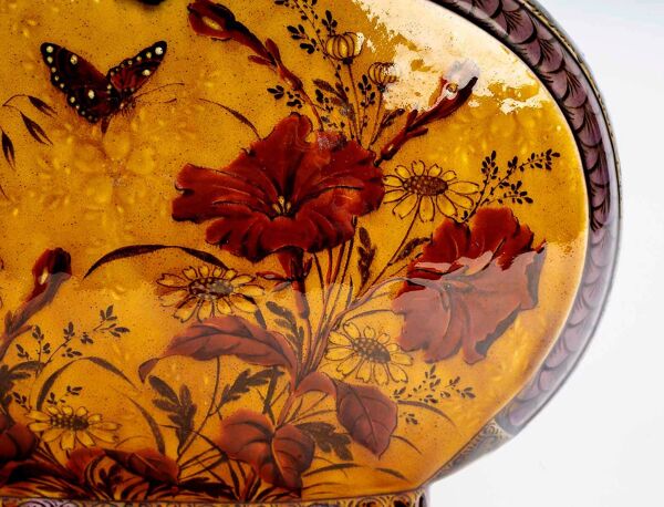 Théodore Deck (1823-1891) Vase. Japonisant en Faïence circa 1885