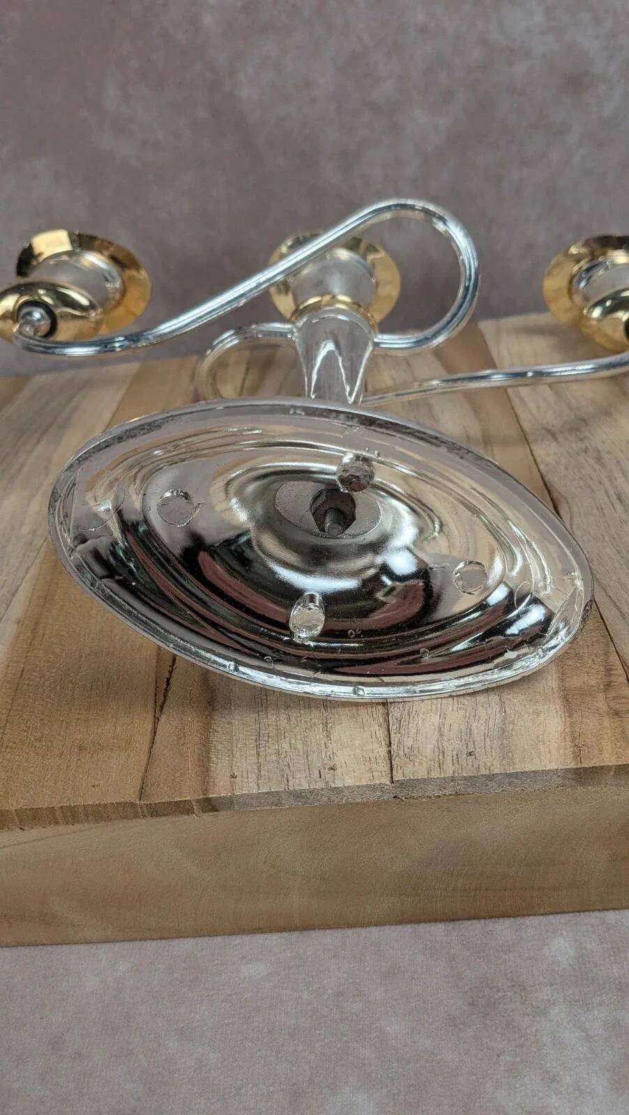 Vintage chandelier in silver-plated metal