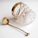 Crystal ice bucket and golden ladle