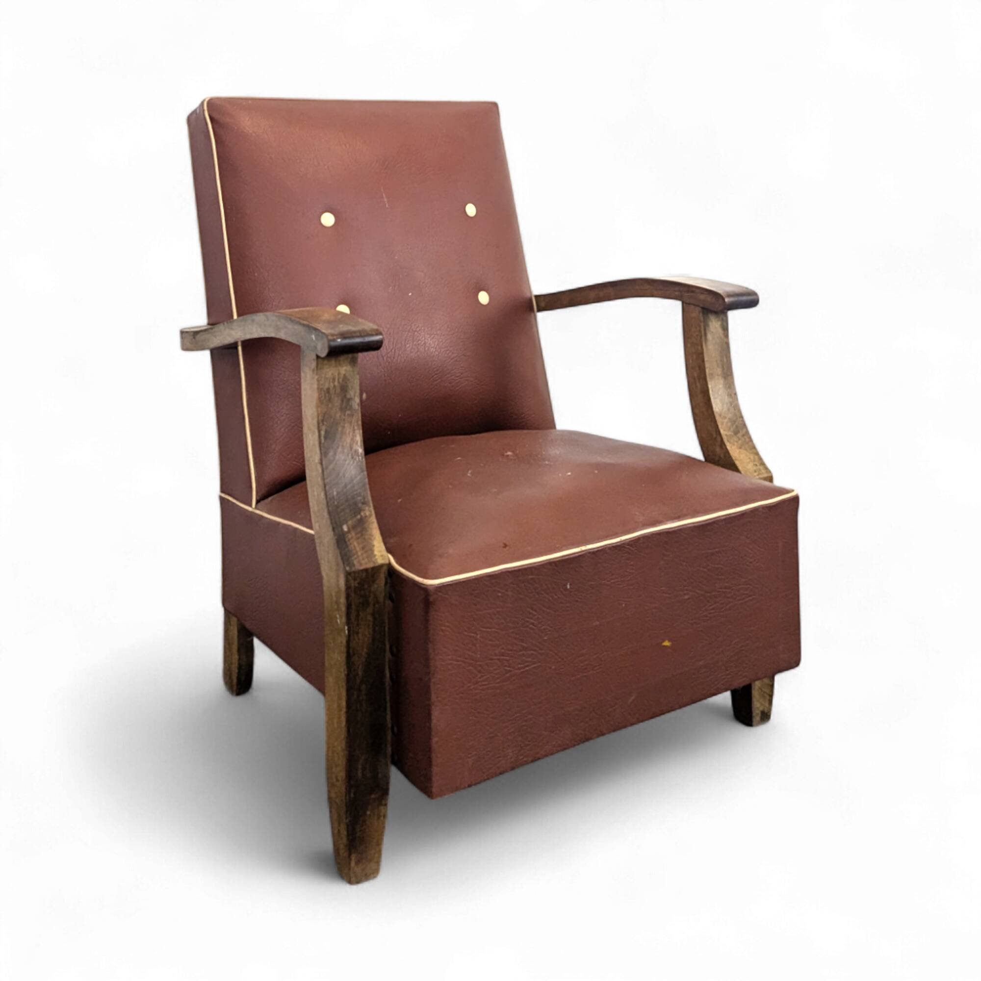 Vintage 50s leatherette armchair