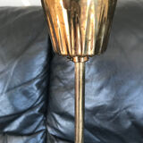 Ceiling lamp 8 tulips 1950 golden metal molded glass