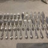 12 forks, 12 silver-plated fish knives Boulenger LXV