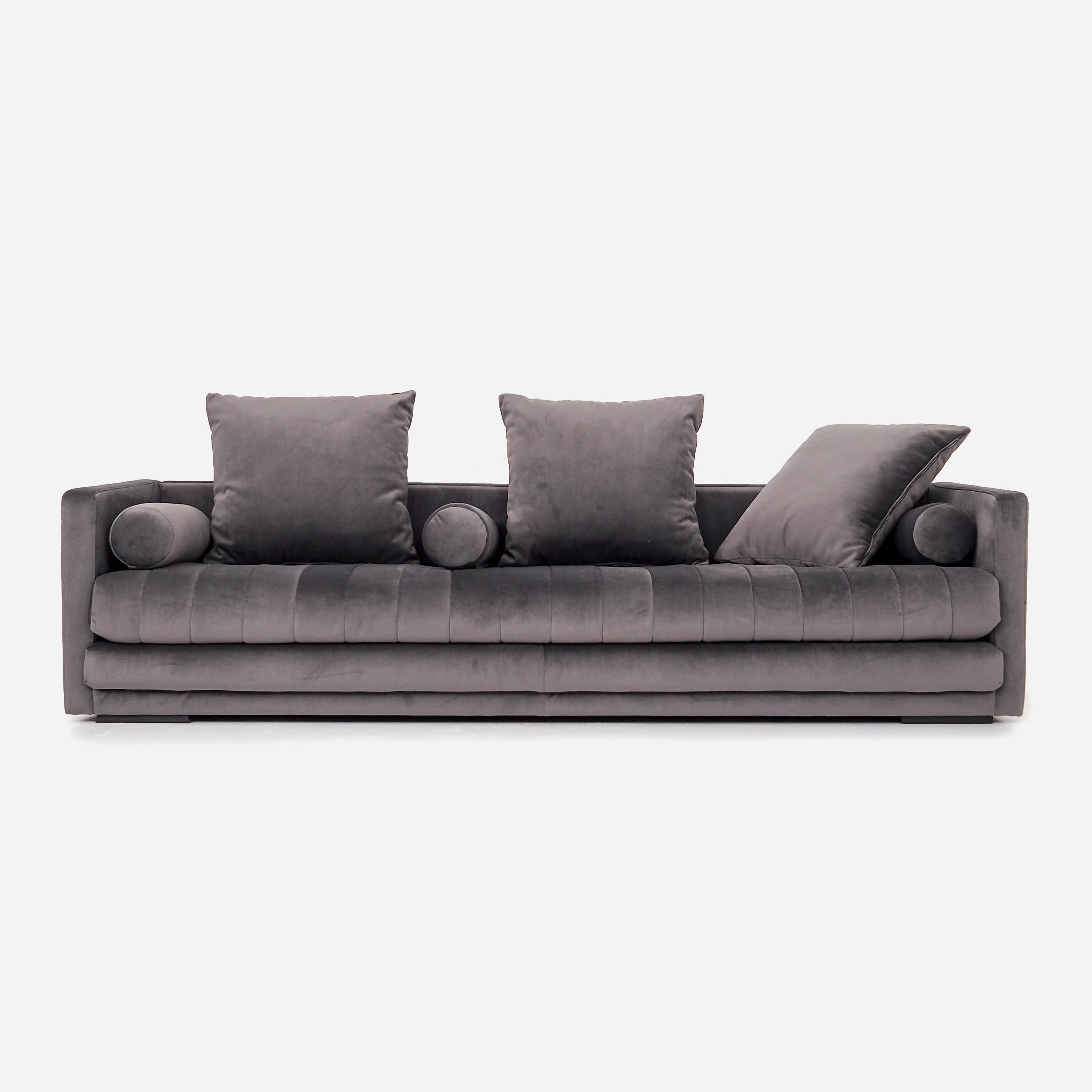 Canapé kopenhaga gris velour, design scandinave