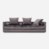Canapé kopenhaga gris velour, design scandinave