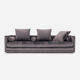 Canapé kopenhaga gris velour, design scandinave