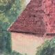 Vintage original landscape oil painting, signed farmhouse art
