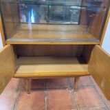 Vintage oak display cabinet from the 60s
