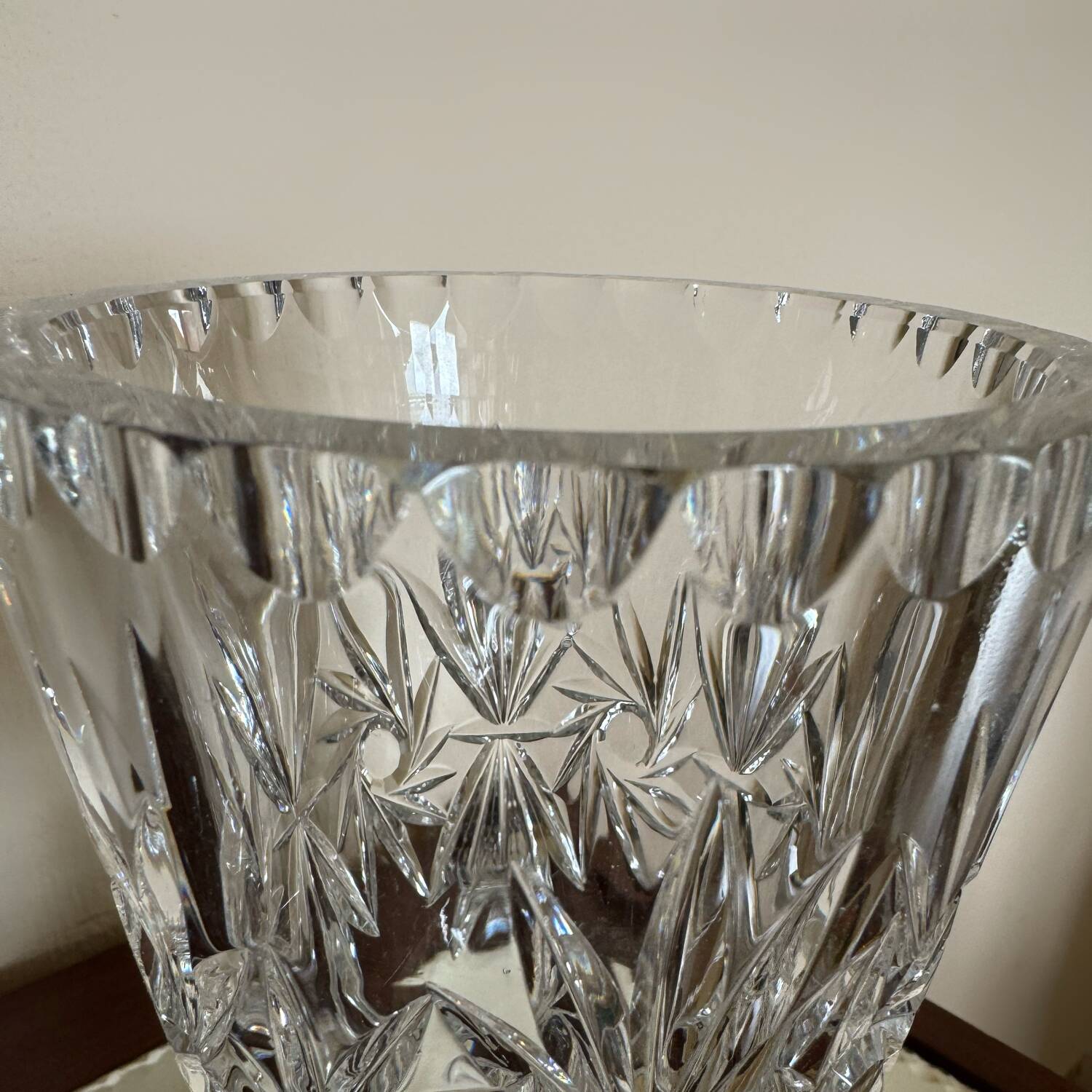 Old cut crystal vase