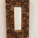 brutalist mirror in wood and metal 1970