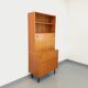 Bookcase cabinet vintage teak and metal storage secretary from the 60s