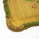 Hand-painted green and gold Florentine tray. Vintage 1950