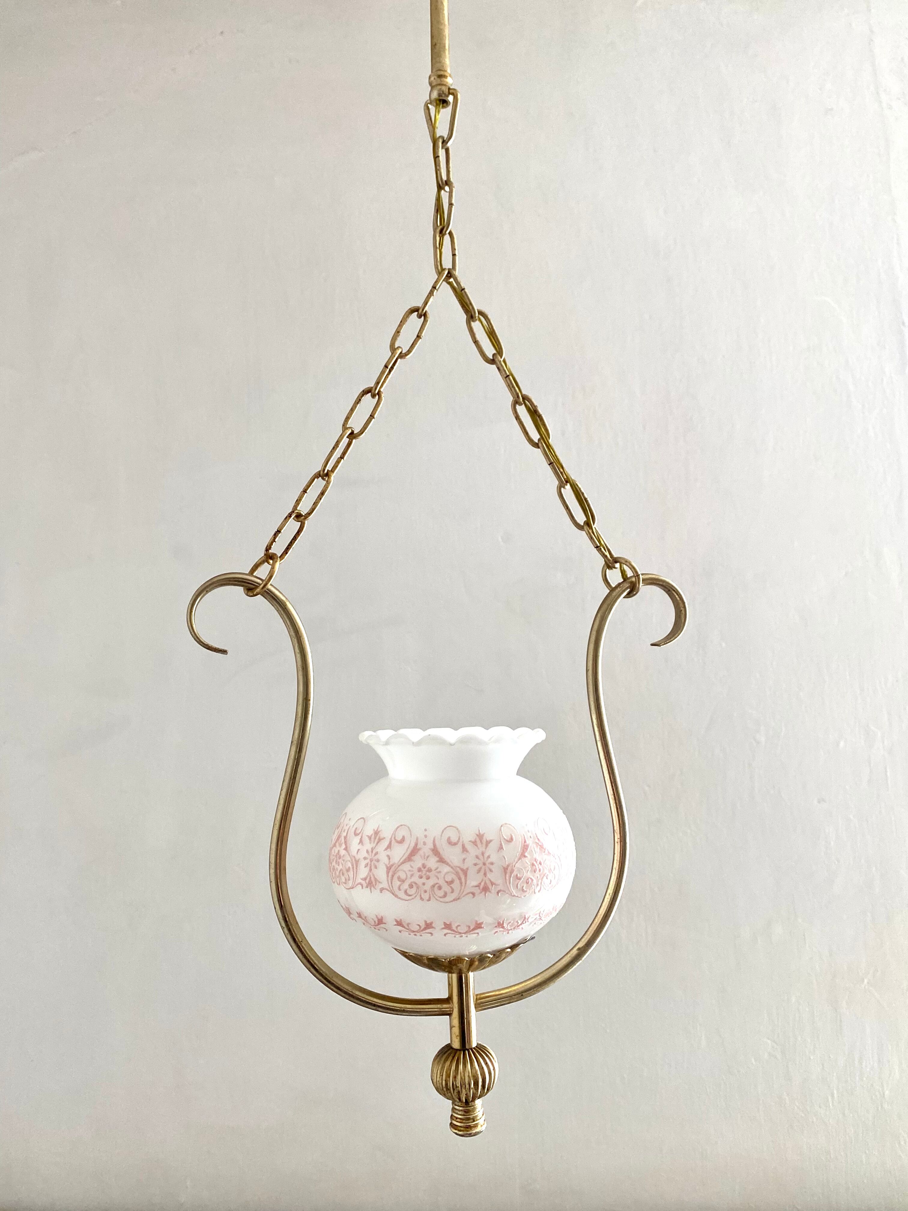 Suspension vintage rose et dorée