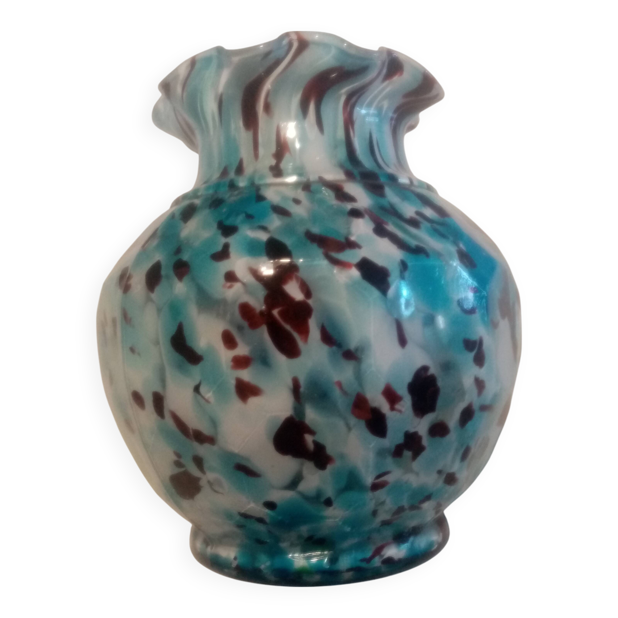 Superb old maroneen glass pate vase from the clichy crystal works