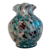 Superbe ancien vase en pate de verre maroneen cristallerie de clichy