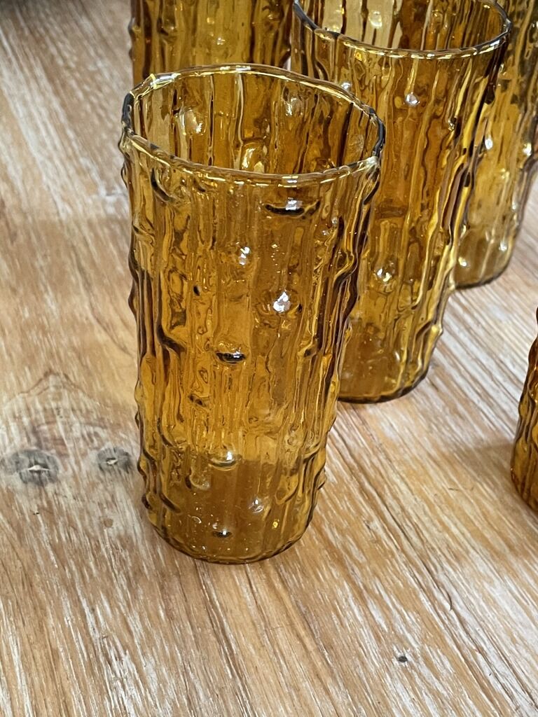 5 vintage lemonade glasses