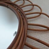 Rattan mirror, 60s