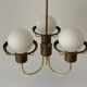 Suspended lamp with 3 glass balls and brass frame, Germany, 1960s