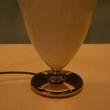 Lampe de chevet bohémienne années 70, vintage en faïence & laiton