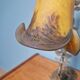 Art Nouveau lamp in bronze with a tulip signed LN (Lunéville)