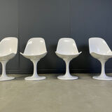 Vintage fiberglass space age tulip dining chairs, set of 4 - 1960s