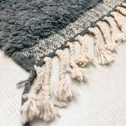 Moroccan Berber Boujaad gray rug with colorful patterns 2.44x1.58m