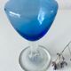 Blue and transparent glass vase