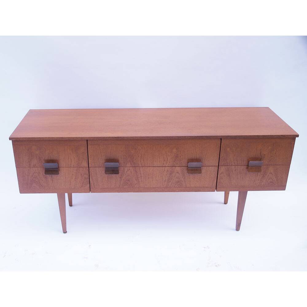 Scandinavian vintage sideboard with 6 drawers