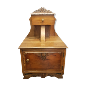 Chevet en bois et marbre