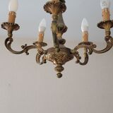 Bronze chandelier 5 branches 60s