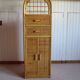 Vintage Library - 2 drawers - Woven rattan cupboard - 1980s - natural