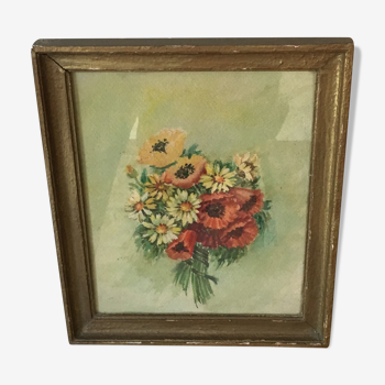 Tableau bouquet de fleurs, années 30/40