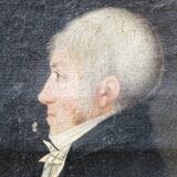 Pair of portraits, man, woman, early 19th century