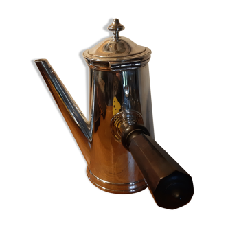 Cafetière ou chocolatière métal argenté ancienne Bourlet HB