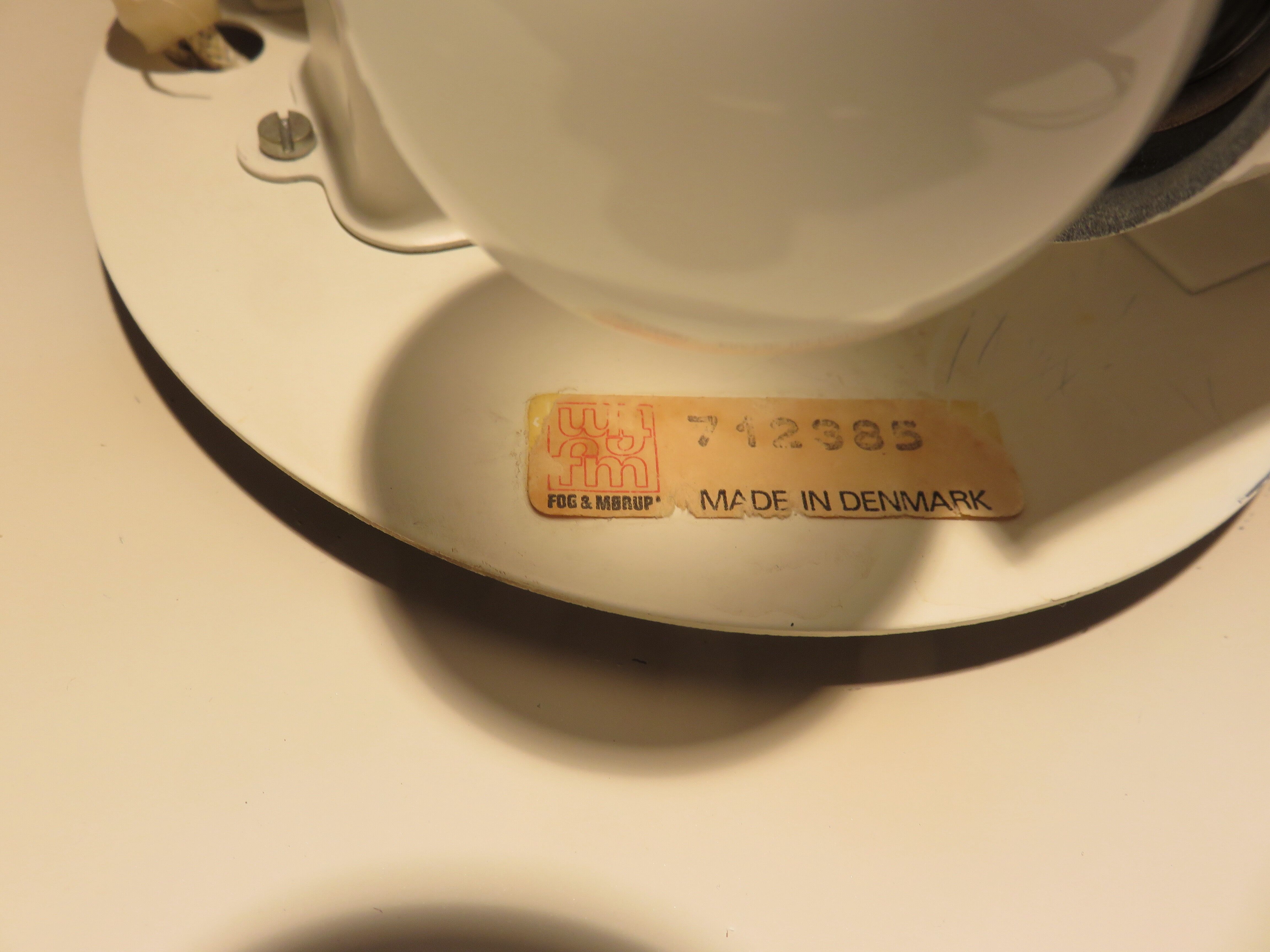 Tricolor pendant light "Radius" Fog & Morup, Denmark 1975