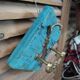 Coat holder patinated wood blue 1 hook bronze deco dp 092288