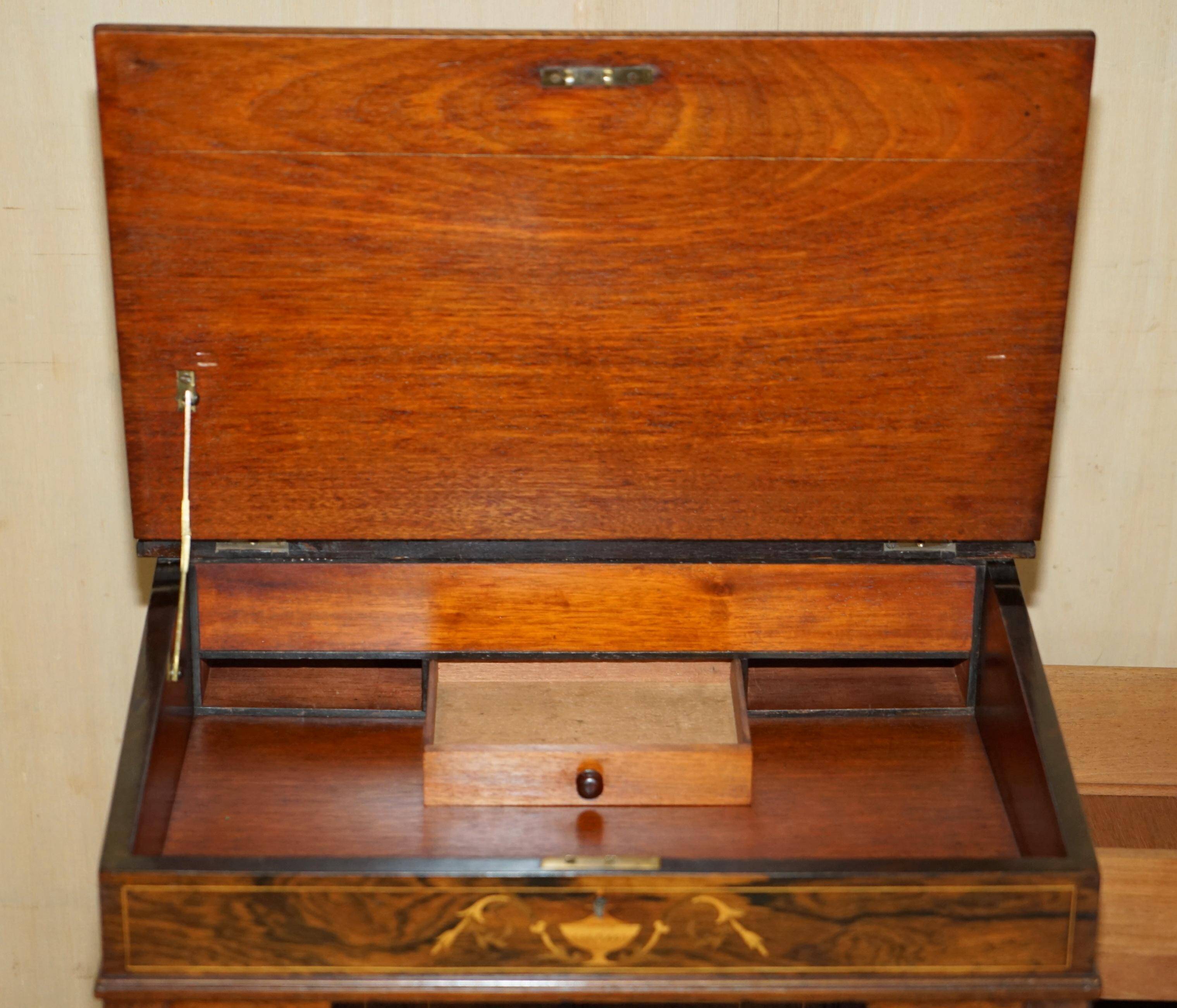 Victorian Davenport desk in hardwood and leather
