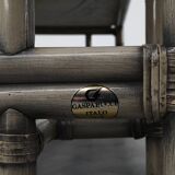 Large Wicker “Attila” Series Coffee Table with marble top by Gasparucci Ita