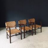 Modernist Bauhaus Rope Armchairs by Erich Dieckmann, Germany, 1930s, Set of 3