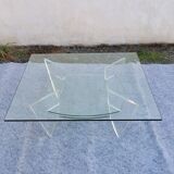 1980s design coffee table in glass and perspex (lucite)