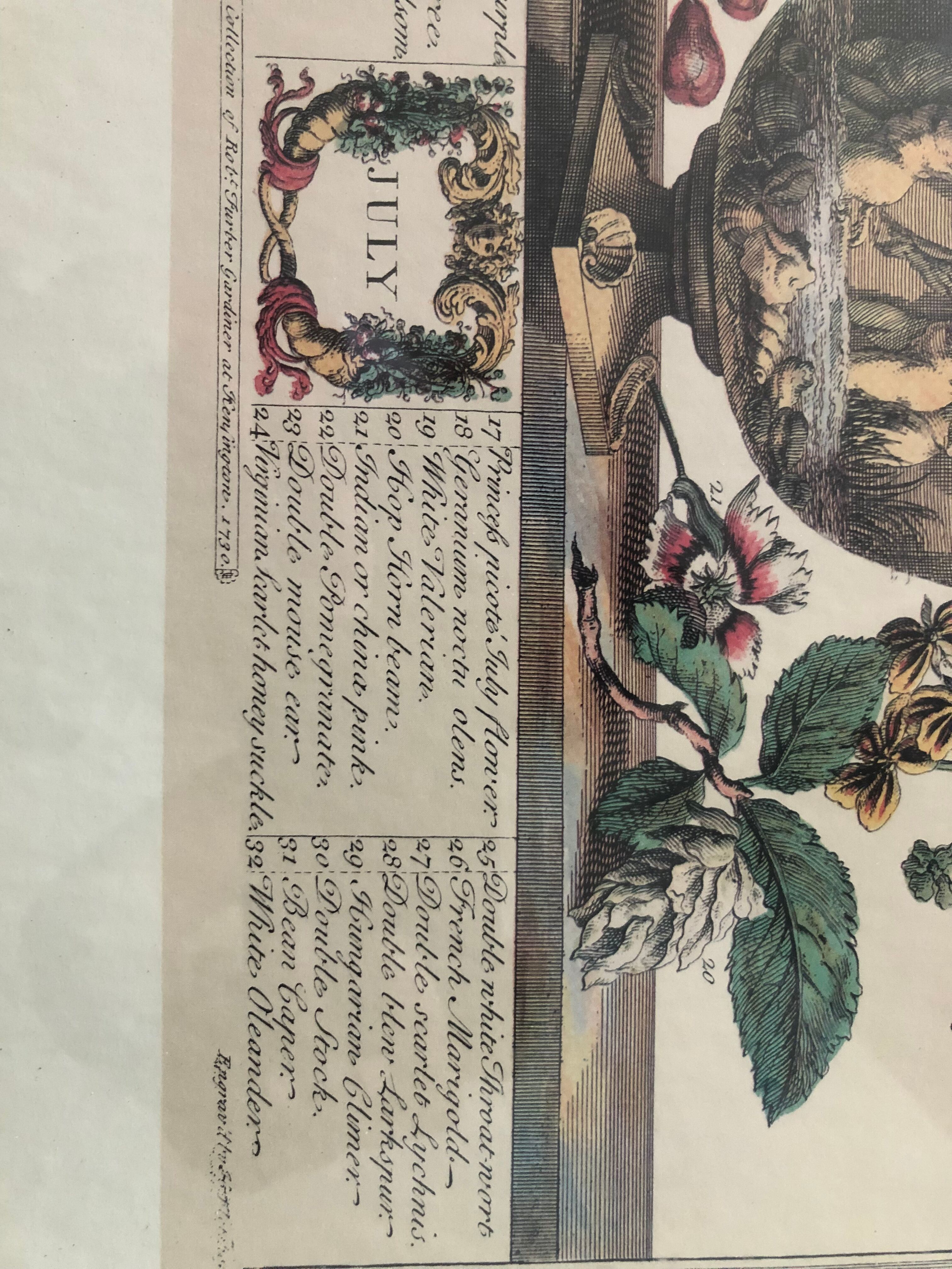 Table poster of the month of July