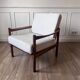 Scandinavian armchair in white fabric