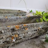 Old planters in faux cement wood