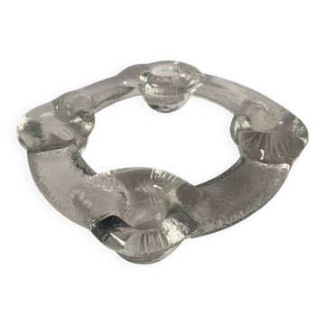 Pukeberg Scandinavian vintage glass candle holder from the 70s