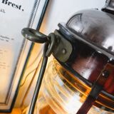 Large electrified copper and brass lamp