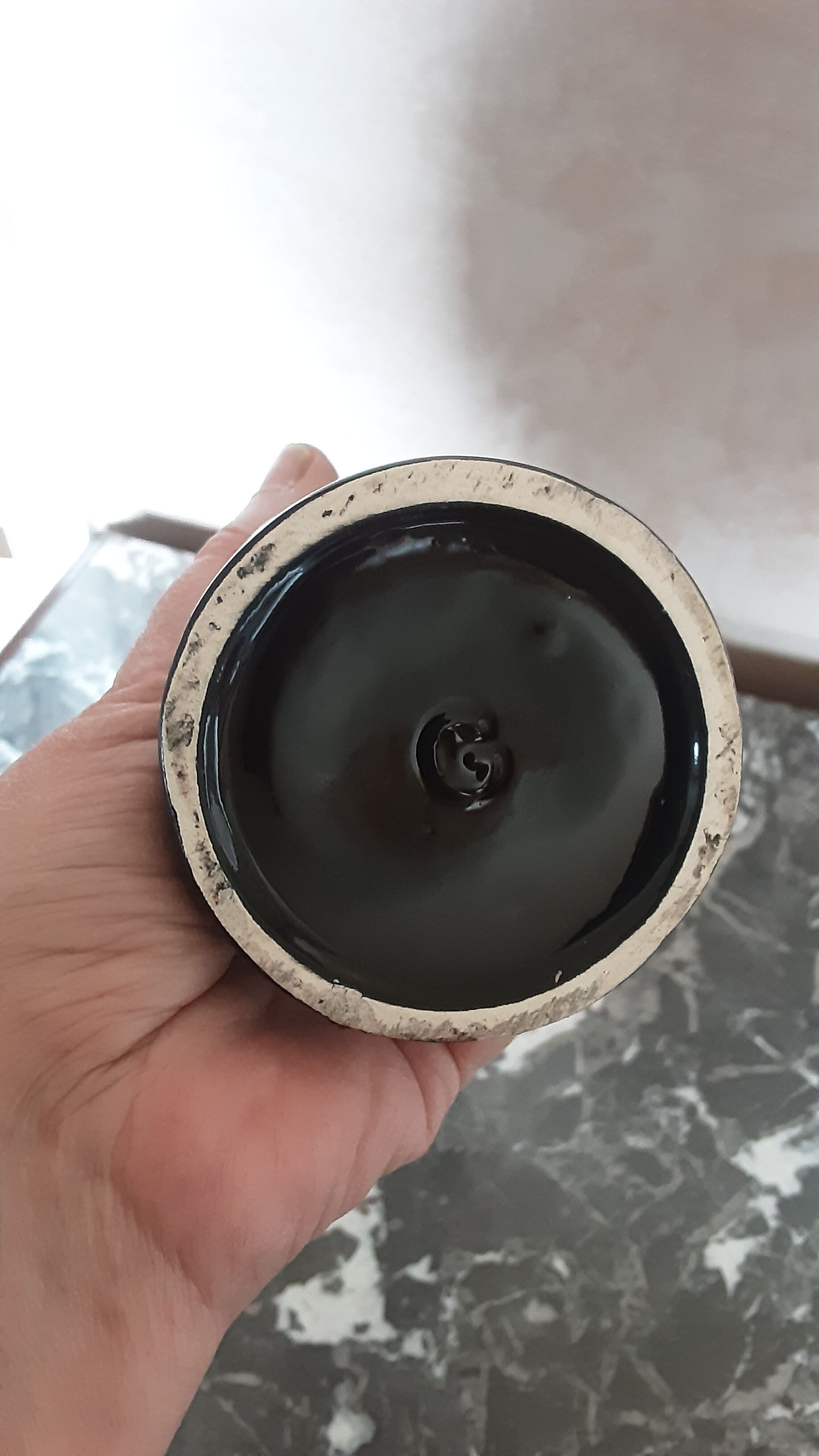 Ceramic baguier vase - enamel-vintage