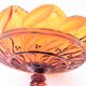 Amber moulded glass compotier on tripod pedestal around 1900/1930